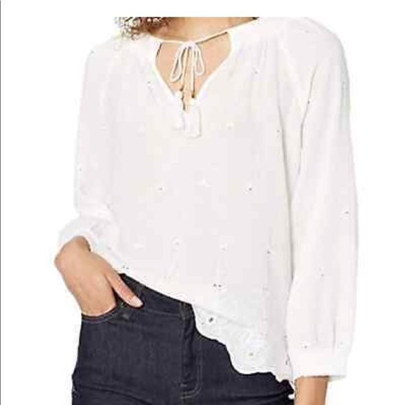 Lucky Brand embroidered peasant blouse large - Picture 1 of 12